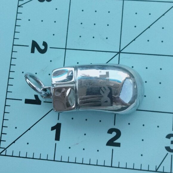 Dell Chrome Mouse Pendant  Solid Metal Charm Miniature Computer Accessory - Picture 2 of 5